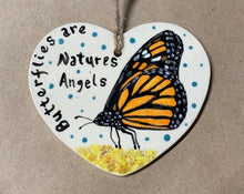 Load image into Gallery viewer, Stoneware Pottery Monarch Side View Butterfly Natures Angel Small Wall Hanger