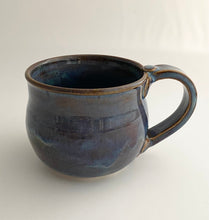 Load image into Gallery viewer, Wheel Thrown Stoneware Pottery Small Mug Coffee Tea Cup Blue 10 oz.