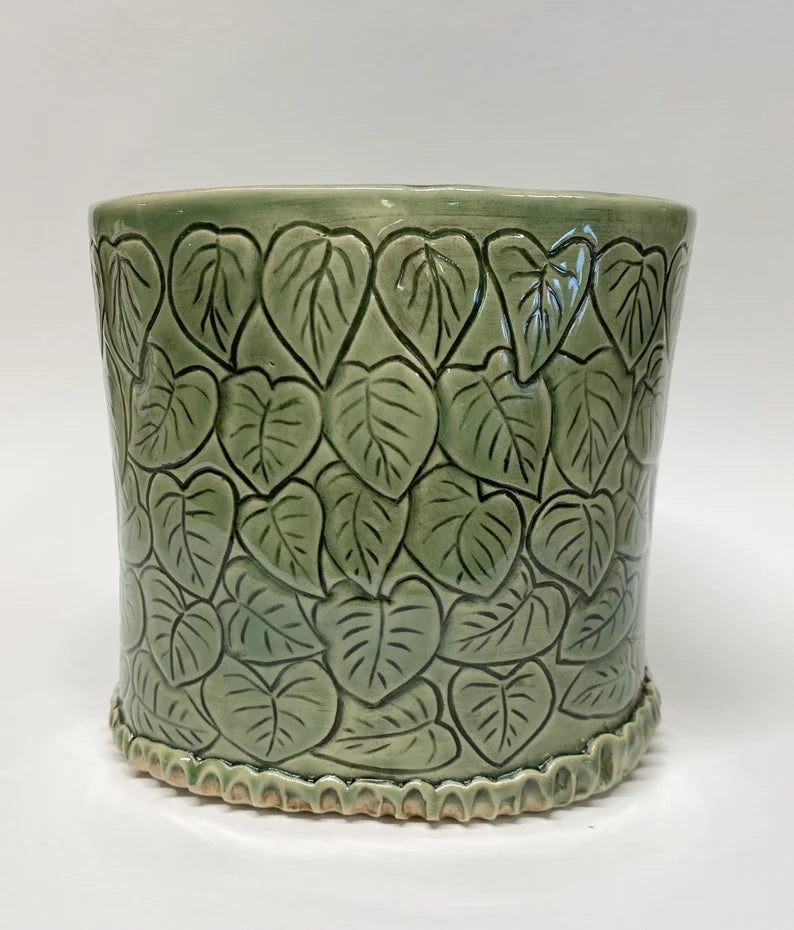 Jumbo Utensil Holder in Aqua Mist — Back Bay Pottery