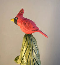 Load image into Gallery viewer, Stoneware Pottery Sculpted Pine Tree Cardinal Evergreen North Woods Christmas