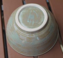 Load image into Gallery viewer, Wheel Thrown Stoneware Cereal Soup Ice Cream Bowl Blue Botanical OOAK