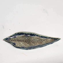 Load image into Gallery viewer, Handmade Pottery Ceramic Small Leaf Trinket Small Serving Dish Blue