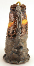 Load image into Gallery viewer, Wheel Thrown Altered Stoneware Pottery Pitcher Whimsical Wonky Butterflies Flowers Snail OOAK Hand Painted Carved
